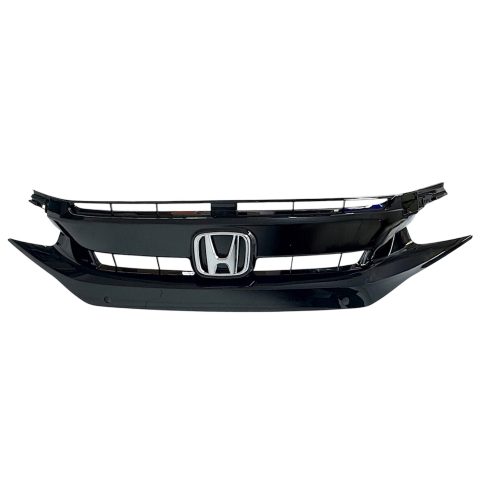 Honda Civic 16-18 Ön Ön Panjur (Siyah/Park Sensör Delikli/Armalı)